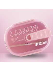 Contenedor Para Alimento Portátil Estudiante Oficina de 850ML Hermética - Rosa - Ver 1