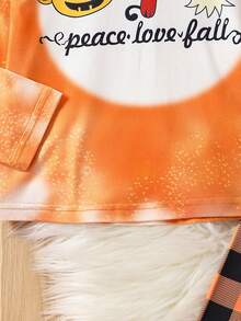 Kids Unisex Seasonal Ghost Face Print Long Sleeve Set - Yellow - View 5