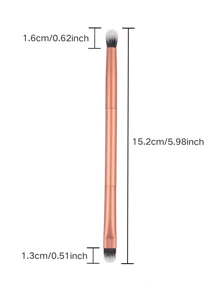 1/2/3/5/10PCS New Arrive Aluminum Tube Double-Ended Makeup Brush Fiber Double-Ended Detail Brush Nose Shadow Brush+ Eyeshadow Brush(Brown), Eyebrow Brush, Eyeshadow Brush, Brush - Brown - View 3