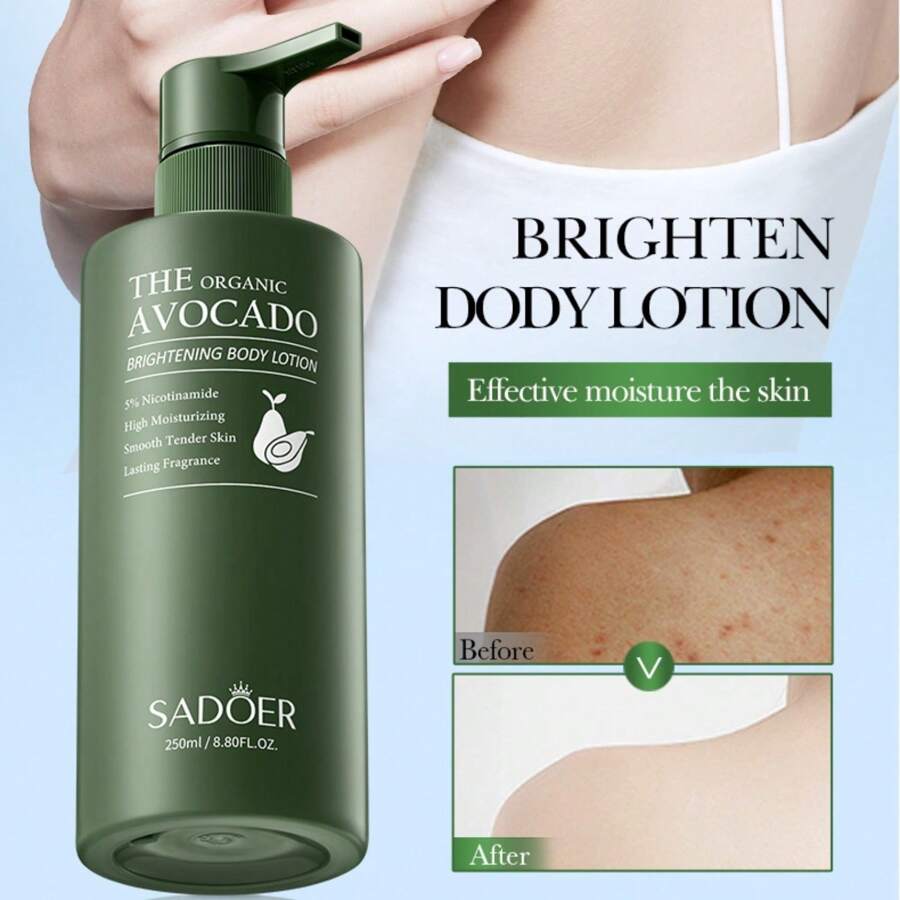 250ml牛油果烟酰胺身体乳液美白保湿滋养干燥肌肤保持水润滋养 - 白色 - 查看 1