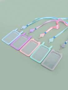 1入組卡通設計卡套附帶繩子 - 藍色 - 查看 6