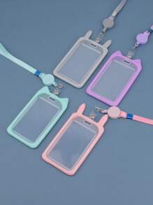 1入組卡通設計卡套附帶繩子 - 藍色 - 查看 7