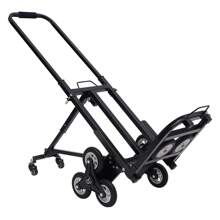 YUNRUX Stair Cart Sack Truck 150 Kg Foldable Stair Cart 8+2 Wheel Foldable Stair Vehicle Stainless Steel Trolley Transport Frame Stair Lift (8 Wheel) - Black - View 5