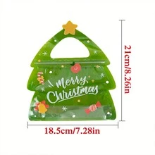 25 件圣诞树装饰礼品包装袋，糖果袋，圣诞树拉链袋，糖果巧克力饼干，牛轧糖饼干包装袋，平安夜圣诞礼物糖果礼品袋，圣诞节 - 彩色 - 查看 2
