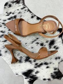 Cup Heel Sandal With Leaf Toe - Marrón - Ver 1