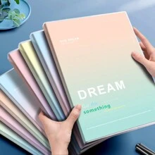 1pc, B5/A5, 136pages, Waterproof Soft PP Cover Notebook, Colorful Minimalist Diary Notebook, Lined Journal, Ideal For Office, Home, School Note Taking.