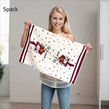 5 Packs Christmas Towels Are Soft, Comfortable, And Cartoon Christmas Patterns Have Good Water Absorption