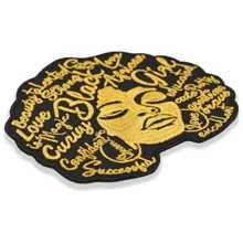 Afro Girl Hiphop Patch, Iron-On Or Sew-On Suitable For All Fabric | Beautiful Girl Fabric Sticker, Curl Hair Sticker, Iron-On Cloth, Backpack, Hippie Punk Rock Sticker, Embroidery Sewing Iron-On Patch, DIY Clothing Accessory, Embroidered Sewing Iron-On Applique, Clothing Decoration Sticker, Badge, Patch For Clothes, Shoes, Hats, Bags Summer, School