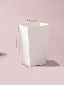 12/24pcs Popcorn Box, White Cardboard, Square Mori Style Fresh Party Paper Box, Fried Chicken Rice Flower Box - Multicolor - View 5