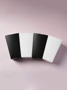 12/24pcs Popcorn Box, White Cardboard, Square Mori Style Fresh Party Paper Box, Fried Chicken Rice Flower Box - Multicolor - View 3