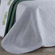 Double-Sided Bedspread Kit + 8-Piece Queen-Size Embroidered Sheet Set Benim - màu xanh lá - Xem 3