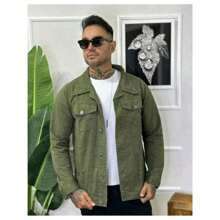 Men's Denim Jacket - xanh quân đội - Xem 2