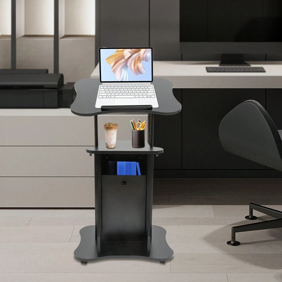 CNCEST Mobile Laptop Podium, Portable Height Adjustable Podium Stand ...