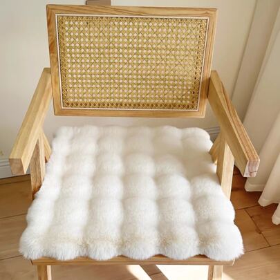 1pc Fluffy Cushion, Thick Seat Pad For Computer Chair, Leisure Dining Chair, Student Stool, Office Butt Pillow