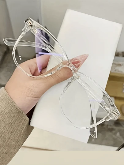 1 件，2 件。经典方形框架透明镜片眼镜简约时尚装饰眼镜电脑眼镜女士男士