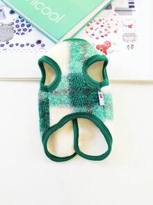 Áo khoác vest caro sang trọng cho chó và mèo, trang phục cho thú cưng vào mùa thu/đông - màu xanh lá - Xem 5