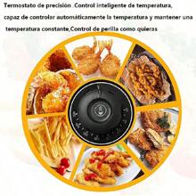 Freidora eléctrica de Aceite Industrial 12 Litros Doble Bandeja Acero Inoxidable;con 2 cestas y tapa ;Temperatura Ajustable Freidoras Industriales Electronica; para Papas a la Francesa Pollo Frito  pavo donas,etc - Plateado - Ver 7