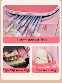 Customized Embroidery Exclusive To Your Name Backpack Spine Protection Rabbit Super Cute Backpack Student Commuting Bag Cute Cartoon Bag Multifunctional Storage Bag