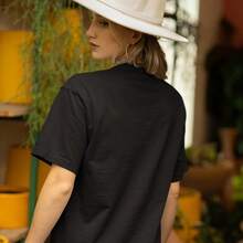 Women's T-Shirt, Trend, Casual, 100% Cotton, Premium, Animal Print Panther, High Definition - 黑色 - 查看 6