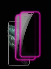 2pcs Purple Air Cushion Tempered Glass Screen Protector, Glow In The Dark, Anti-Peeping, Anti-Sweat, Shatterproof, Anti-Theft, Compatible With IPhone11/12/13/14/15/16/16Plus/16Pro/16Promax/16e/17/17 Air/17 Pro/17 Pro Max - Purple - View 15