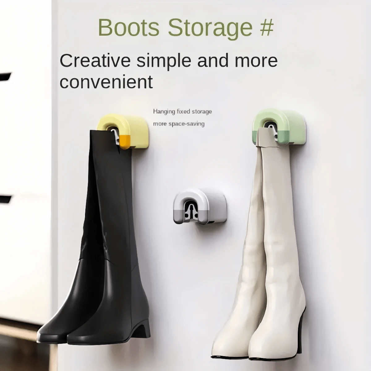 3pcs Easy Install Wall-Mounted Boot Holder, No Drill Boot Rack For Long/Short Boots, Odor-Free - Multicolor - View 1
