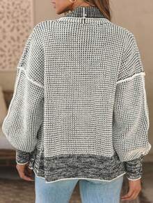 Astylish Women's Fashion Casual Cardigan Sweater With Pockets, Autumn/Winter - Grey - View 2