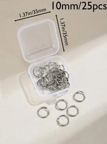 25~200 chiếc Vòng nhảy hở bằng thép không gỉ chất lượng cao - Vàng-Bạc, Bền, Không gây dị ứng, 5 kích cỡ (4mm, 5mm, 6mm, 8mm, 10mm) Dùng để làm đồ trang sức và sửa chữa đồ trang sức DIY khác nhau - Nhẫn nhảy tự làm bằng thép không gỉ - Xem 16