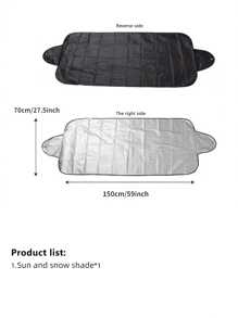 1pc 2-In-1 Car Winter Snow Cover & Summer Sun Shade Umbrella - Multicolor - View 2