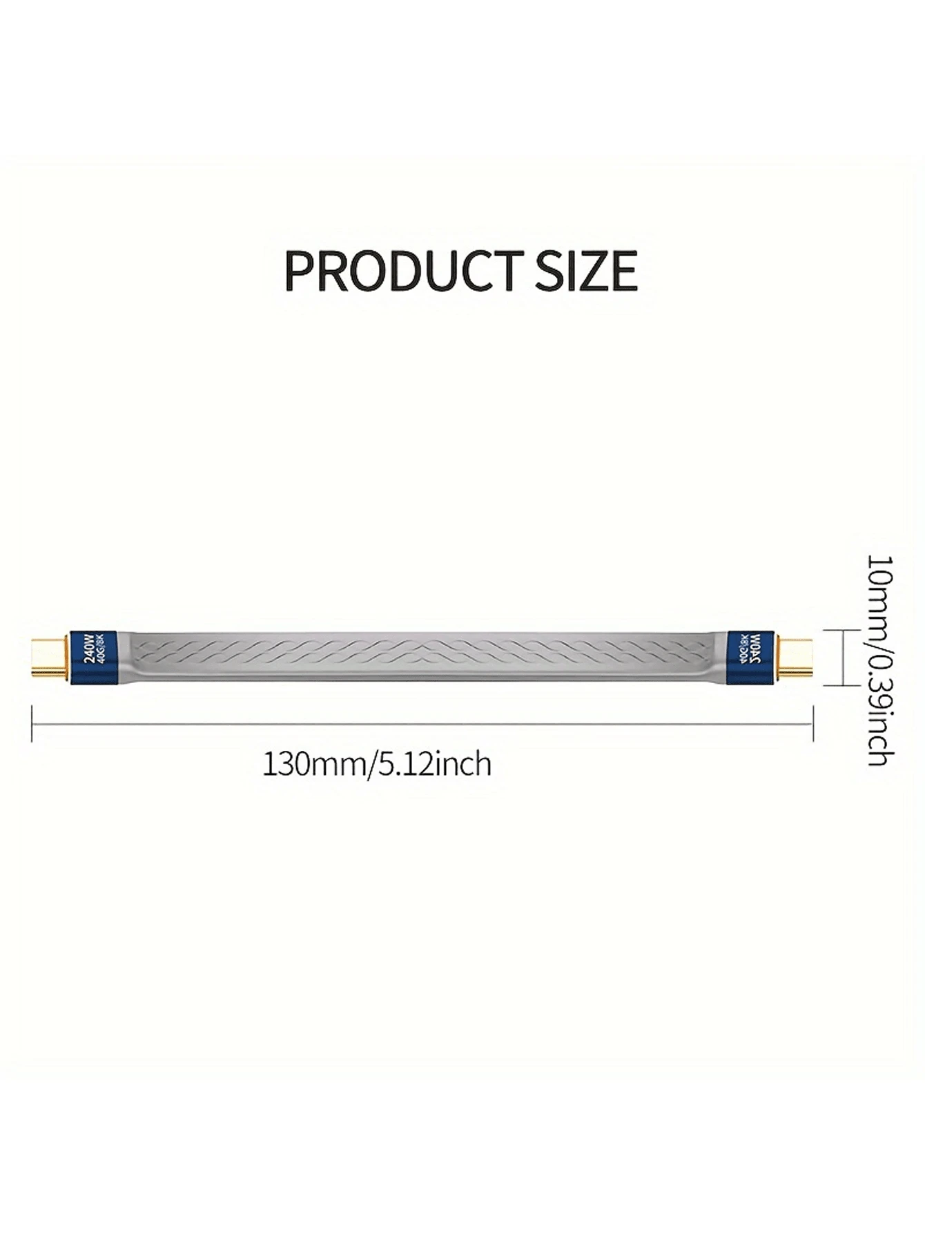 HighSpeed Data Transmission Cable, Gray, 240W 40G8K, Can Be Used For