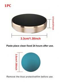 1 pieza Soporte magnético multifuncional mini para celular en el auto para navegación, disponible en rosa dorado/plateado/dorado/negro