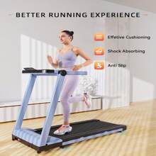 Folding Treadmill, 3.5HP Incline Treadmills For Home, Portable Treadmill With 350LBS Capacity, Compact Treading For Walking Jogging Running - 美規B型插(110-127V) - 查看 4