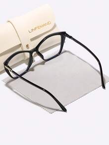 LINFEMAND 猫眼装饰眼镜，时尚优雅透明镜片女士派对眼镜，多色镜框节日礼物女士眼镜配件 - 無色 - 查看 7