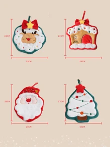 Torchons à thé pour la décoration, le séchage, le nettoyage, la cuisine et la cuisson, ensemble de serviettes-cadeaux avec design brodé pour Noël et les vacances, incluant le Père Noël, l'élan, la maison et le sapin de Noël. Cadeaux de pendaison de crémaillère pour la cuisine, de retour à l'école