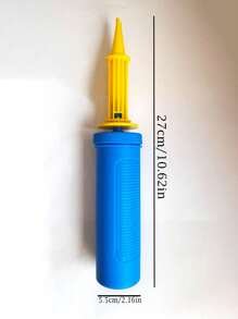 1 个双作用手动泵，带圆形塑料外壳，可轻松给气球充气，便携，圣诞节 - 藍色 - 查看 2