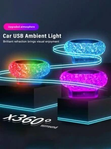 1pc USB Powered Portable Mini Car & Computer LED Atmosphere Light, Car Interior Decor - Multicolor - View 3
