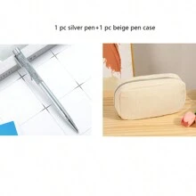 1入/3入/6入閃亮浮砂閃光金屬圆珠筆辦公用品1.0mm黑墨水 - 黑色 - 查看 26