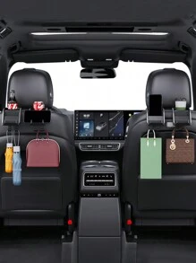 汽车座椅靠背悬挂式储物盒，饮料杯架，后座收纳挂钩 - A - 查看 6