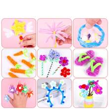 100pcs/300pcs Assorted Thick Pipe Cleaners Chenille Stems For Craft Projects, Multi-Color - Multicolor - View 6
