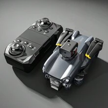 Drones With 4K Dual 3 Camera WIFI FPV RC Drone Foldable Intelligent Avoidance FPV Quadcopter With 3 Batteries 20 Min Flight Time, Brushless Motor, One Click Take Off, One Click Landing, 360 Degree Rolling Forward And Backward, Left And Right Flying, Turning, Headless Mode (With Camera Added Functions: Gesture Photography, Video Recording, Music, Big Head Stickers, Voice Operation, Emergency Stop, Trajectory Flying, Gravity Sensing) Navy Blue
