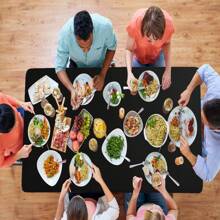 REWOMC 6 Pack Polyester Tablecloth 60 X 102 Inch Polyester Table Cloth For 6 Foot Rectangle Tables, Stain And Wrinkle Resistant Washable Table Cover For Kitchen Wedding Banquet Restaurant Party Multiple Colors,Weddings Graduation Season Outdoor Events Entertain Guests - 黑色 - 查看 7
