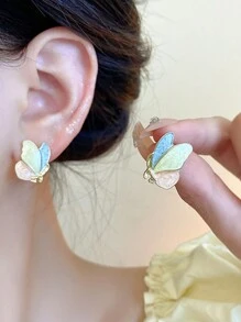 5pcs/Set Vintage Hollow Bow Faux Pearl Earrings For Women, Asymmetrical Minimalist Earring Set Valentines