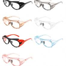 1 副透明自然圆点糖果简约防风护目骑行眼镜，男女通用，四季皆宜