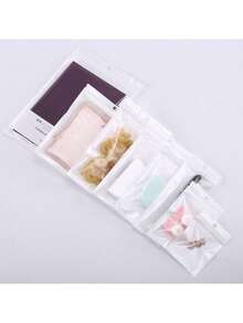 1 Gói 20 Túi nhựa tự dán dùng để trưng bày đồ trang sức, hình quả lê trong suốt - Nền trắng trong suốt - Xem 2