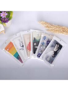 1 Gói 20 Túi nhựa tự dán dùng để trưng bày đồ trang sức, hình quả lê trong suốt - Nền trắng trong suốt - Xem 1