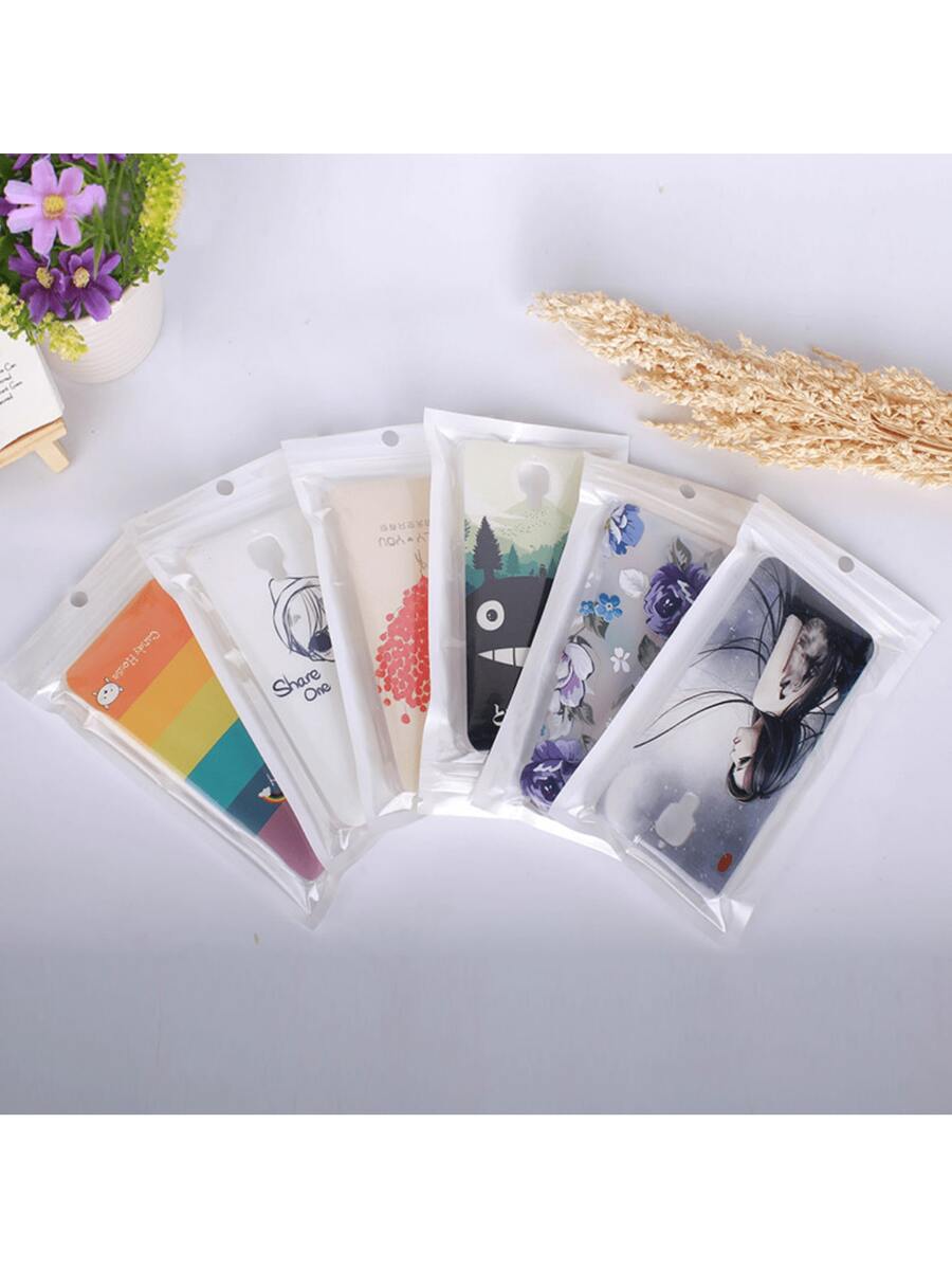 1 Gói 20 Túi nhựa tự dán dùng để trưng bày đồ trang sức, hình quả lê trong suốt - Nền trắng trong suốt - Xem 1