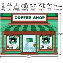 1 pieza Elegante banner de fotografía de fondo para café verde, nueva tela decorativa de poliéster multifunción de 210*150 cm/150*100 cm/100*75 cm, prominente paño colgante para decoración de café, para decoración del hogar, decoración de fondo para retratos, accesorios de estudio de fotografía, sin necesidad de electricidad - Multicolor - Ver 12