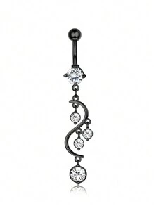 1 pièce Anneau de nombril décoratif en forme de chauve-souris avec pierres strass, araignée en web et crâne pour l'Halloween, pour femmes, bijoux de corps de nombril