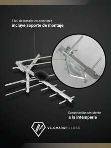 Antena Aérea Televisión Radio 8 Elementos Vhf Uhf Hdtv Full Equipo Para Tv - Gris - Ver 7