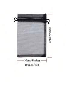 kumozawa 10pcs/100pcs Gift Tulle Bags Jewelry Treats Pouch Packaging Bags,Christmas - Black - View 5