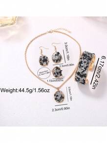 SOKI SOKI 1 Set de reloj de mujer, collar de metal personalizado con incrustaciones de piedras preciosas y cristales multicolor, aretes, pulsera y anillos. Juego de joyería de moda perfecto para uso diario, regalos de cumpleaños, fiestas, reuniones festivas y como regalo ideal para ti o tus amigos.